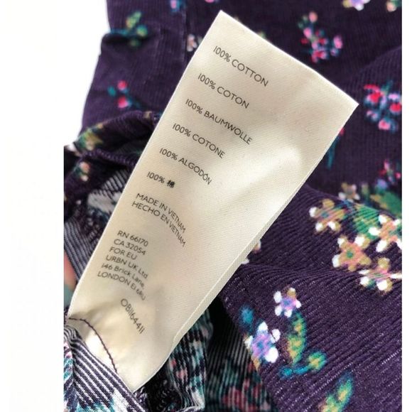 ✨FREE PEOPLE✨VIOLET FLORAL CORDUROY ROMPER - Picture 14 of 16